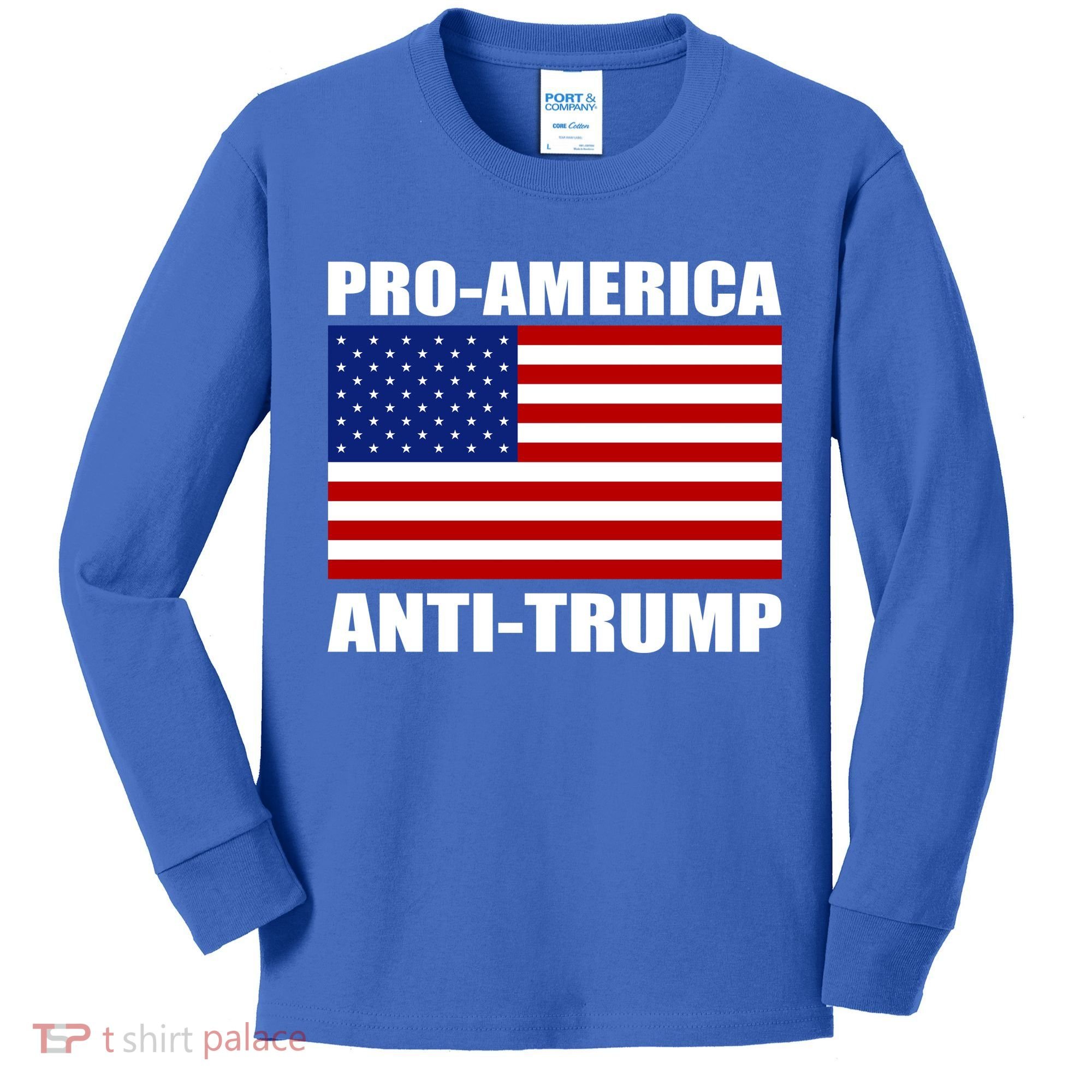 Pro America Anti Trump Kids Long Sleeve Shirt