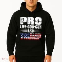 Pro Life God Gun And Trump Hoodie thumb 2