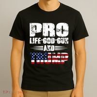 Pro Life God Gun And Trump T-Shirt thumb 3