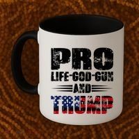 Pro Life God Gun And Trump Coffee Mug thumb 2