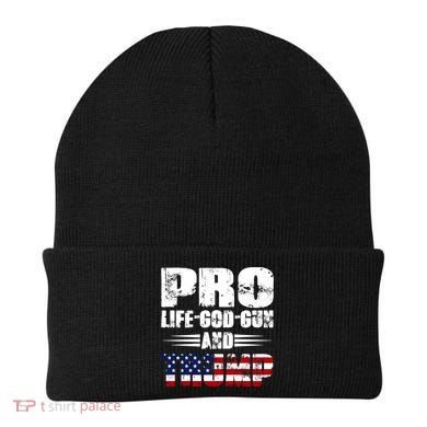 Pro Life God Gun And Trump Beanie