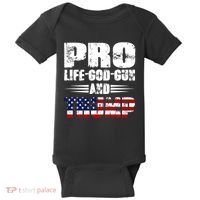 Pro Life God Gun And Trump Baby Bodysuit thumb 0