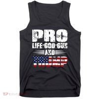 Pro Life God Gun And Trump Tank Top thumb 0
