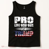 Pro Life God Gun And Trump Tank Top thumb 2