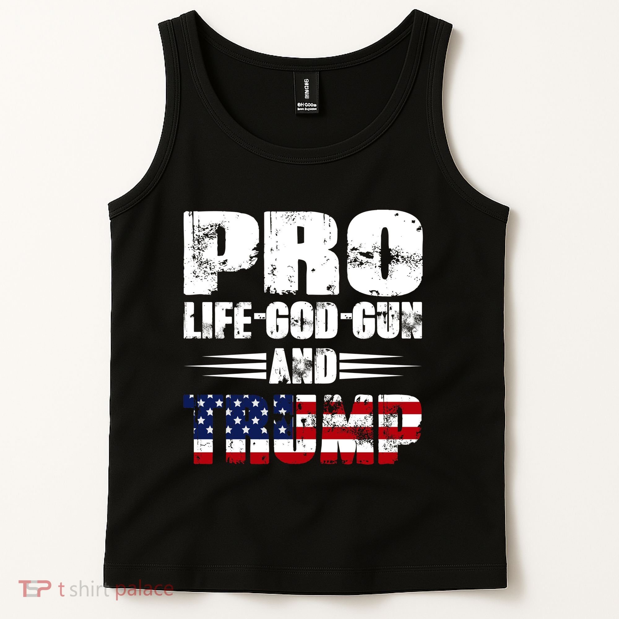 Pro Life God Gun And Trump Tank Top