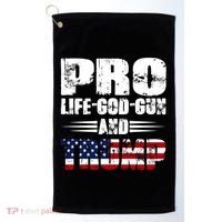 Pro Life God Gun And Trump Golf Towel thumb 0
