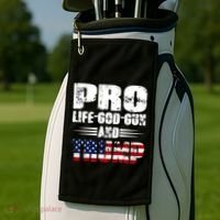 Pro Life God Gun And Trump Golf Towel thumb 2