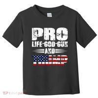 Pro Life God Gun And Trump Toddler T-Shirt thumb 0