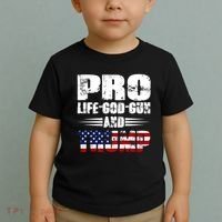 Pro Life God Gun And Trump Toddler T-Shirt thumb 2