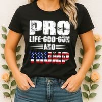 Pro Life God Gun And Trump Women's T-Shirt thumb 2