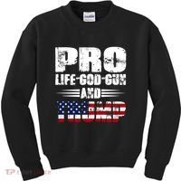 Pro Life God Gun And Trump Kids Sweatshirt thumb 0