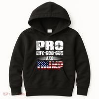 Pro Life God Gun And Trump Kids Hoodie thumb 0