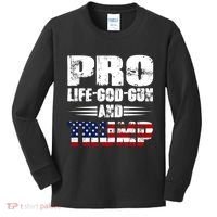 Pro Life God Gun And Trump Kids Long Sleeve Shirt thumb 0