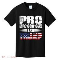 Pro Life God Gun And Trump Kids T-Shirt thumb 0