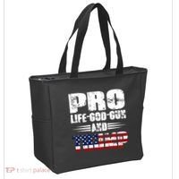Pro Life God Gun And Trump Tote Bag thumb 2