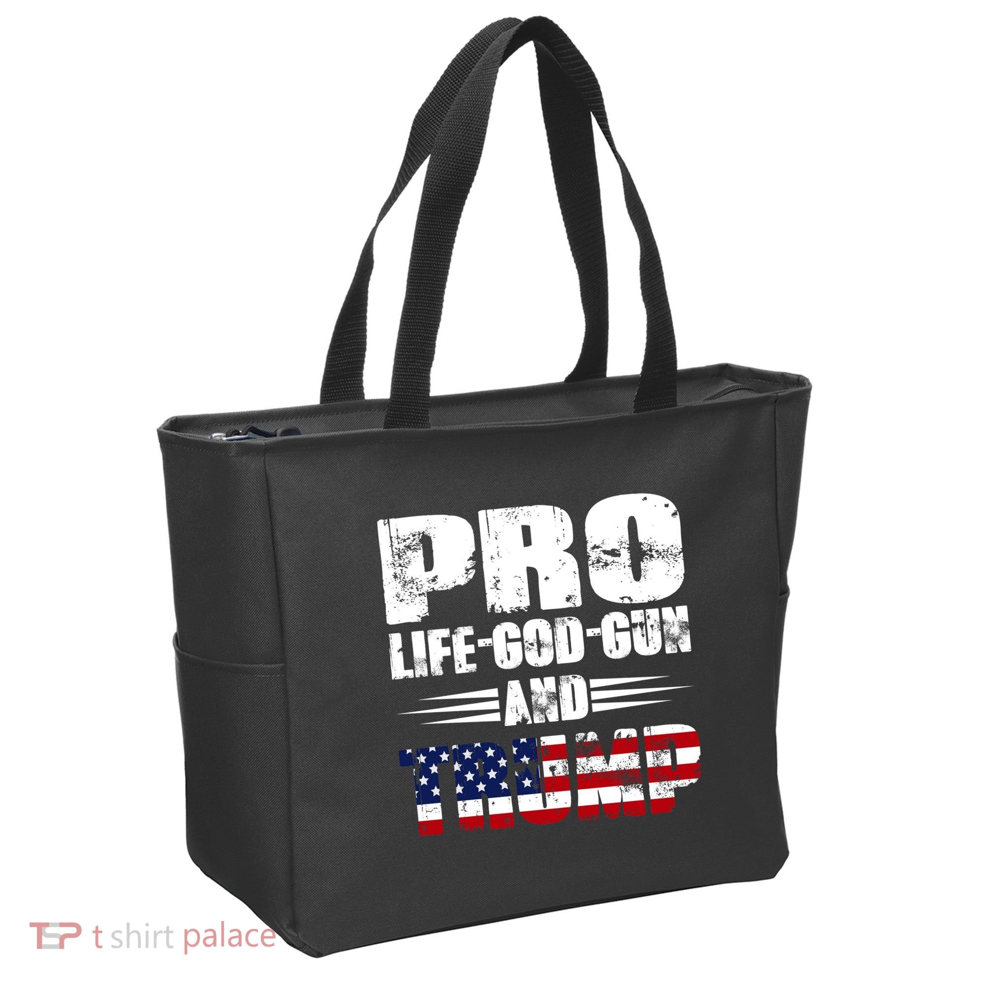 Pro Life God Gun And Trump Tote Bag