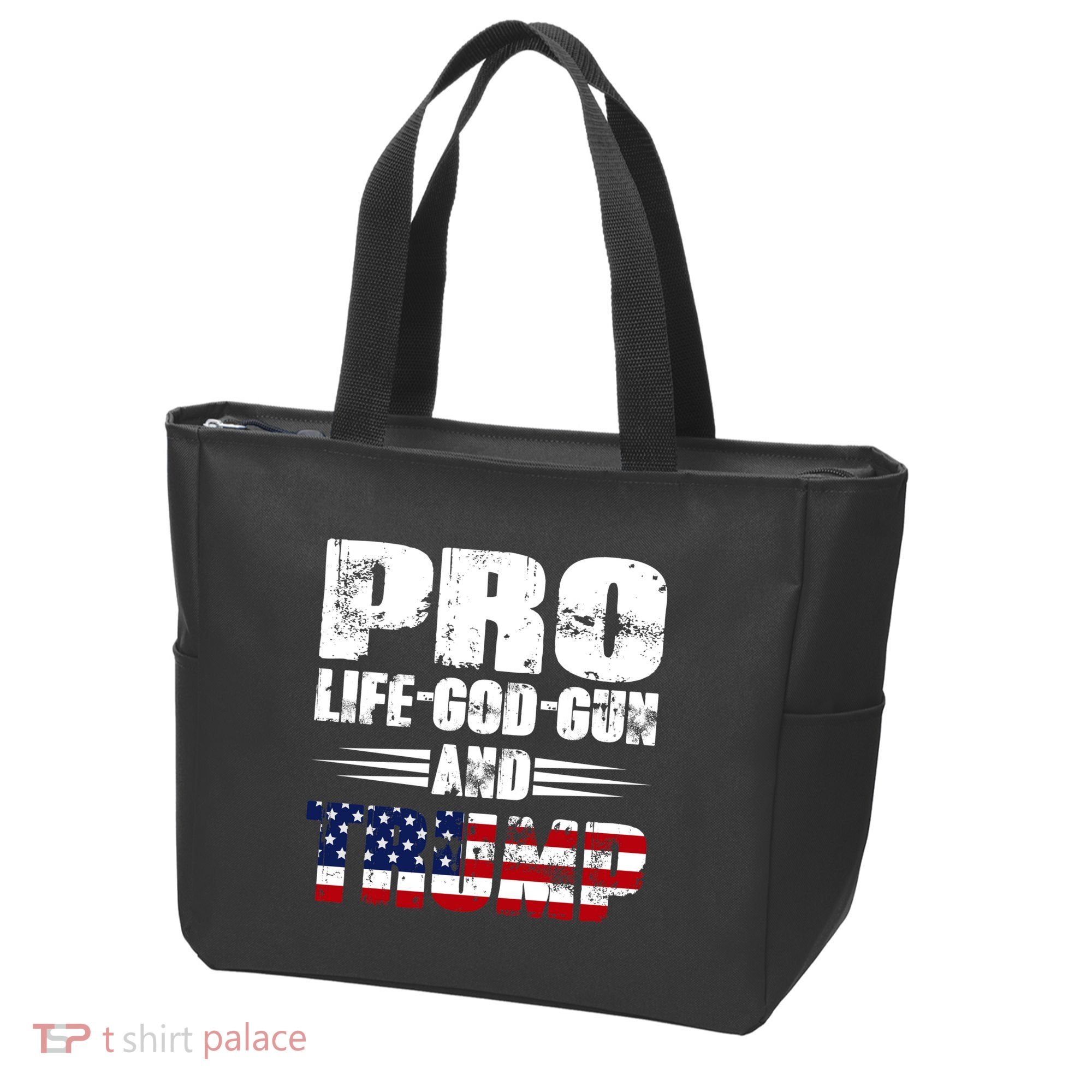 Pro Life God Gun And Trump Tote Bag
