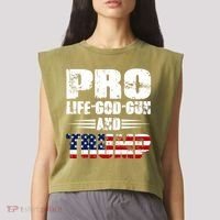 Pro Life God Gun And Trump Garment-Dyed Women's Muscle Tee thumb 2