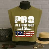 Pro Life God Gun And Trump Garment-Dyed Women's Muscle Tee thumb 3