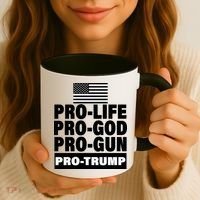 Pro-Life Pro-God Pro-Gun Pro-Trump Coffee Mug thumb 3