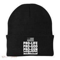 Pro-Life Pro-God Pro-Gun Pro-Trump Beanie thumb 0