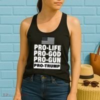 Pro-Life Pro-God Pro-Gun Pro-Trump Women's Tank Top thumb 2