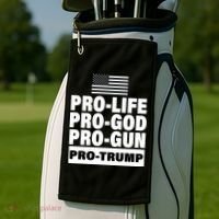 Pro-Life Pro-God Pro-Gun Pro-Trump Golf Towel thumb 2