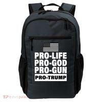 Pro-Life Pro-God Pro-Gun Pro-Trump Backpack thumb 0