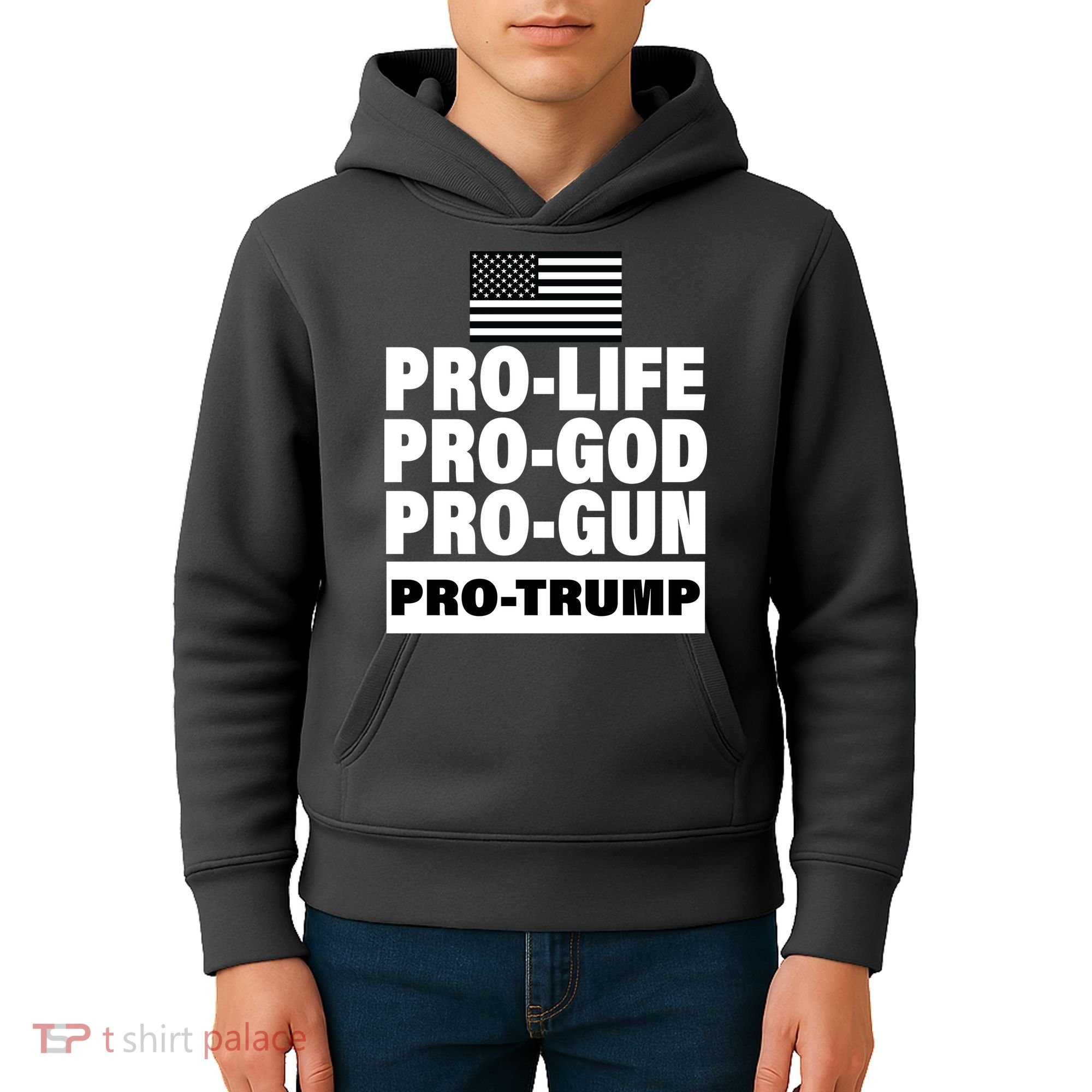 Pro-Life Pro-God Pro-Gun Pro-Trump Kids Hoodie