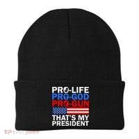 Pro-Life Pro-God Pro-Gun That's My President Beanie thumb 0