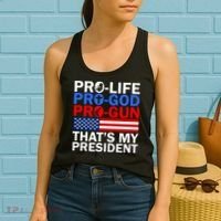 Pro-Life Pro-God Pro-Gun That's My President Women's Tank Top thumb 2