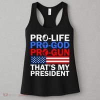 Pro-Life Pro-God Pro-Gun That's My President Women's Tank Top thumb 3