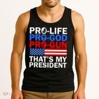 Pro-Life Pro-God Pro-Gun That's My President Tank Top thumb 3