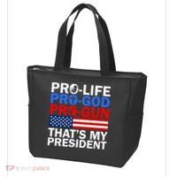 Pro-Life Pro-God Pro-Gun That's My President Tote Bag thumb 3