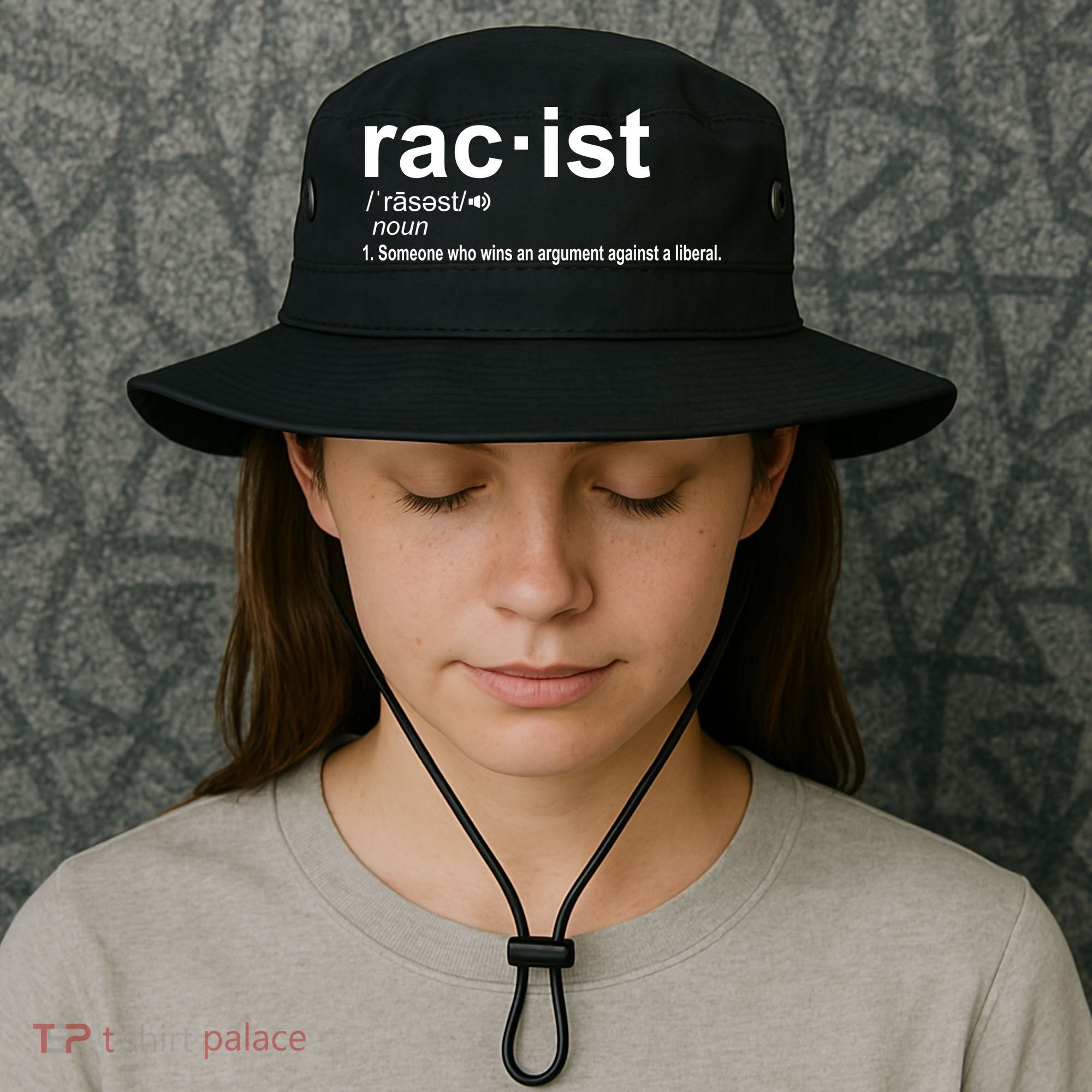 Pro Republican Funny The Liberal Racist Definition Bucket Hat