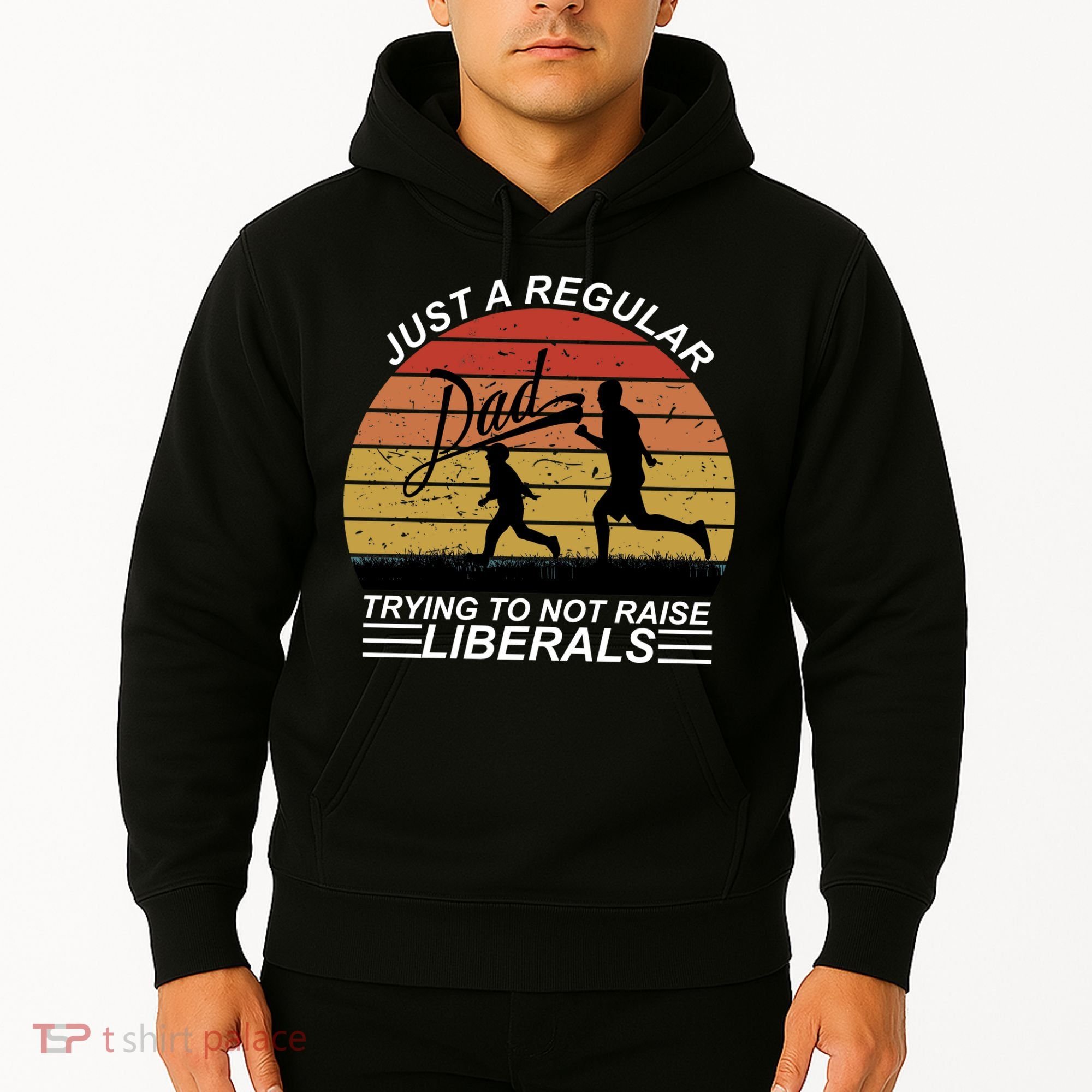 Pro Republican Just A Regular Dad Trying Not To Raise Liberals Hoodie