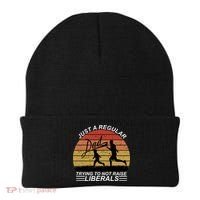 Pro Republican Just A Regular Dad Trying Not To Raise Liberals Beanie thumb 0