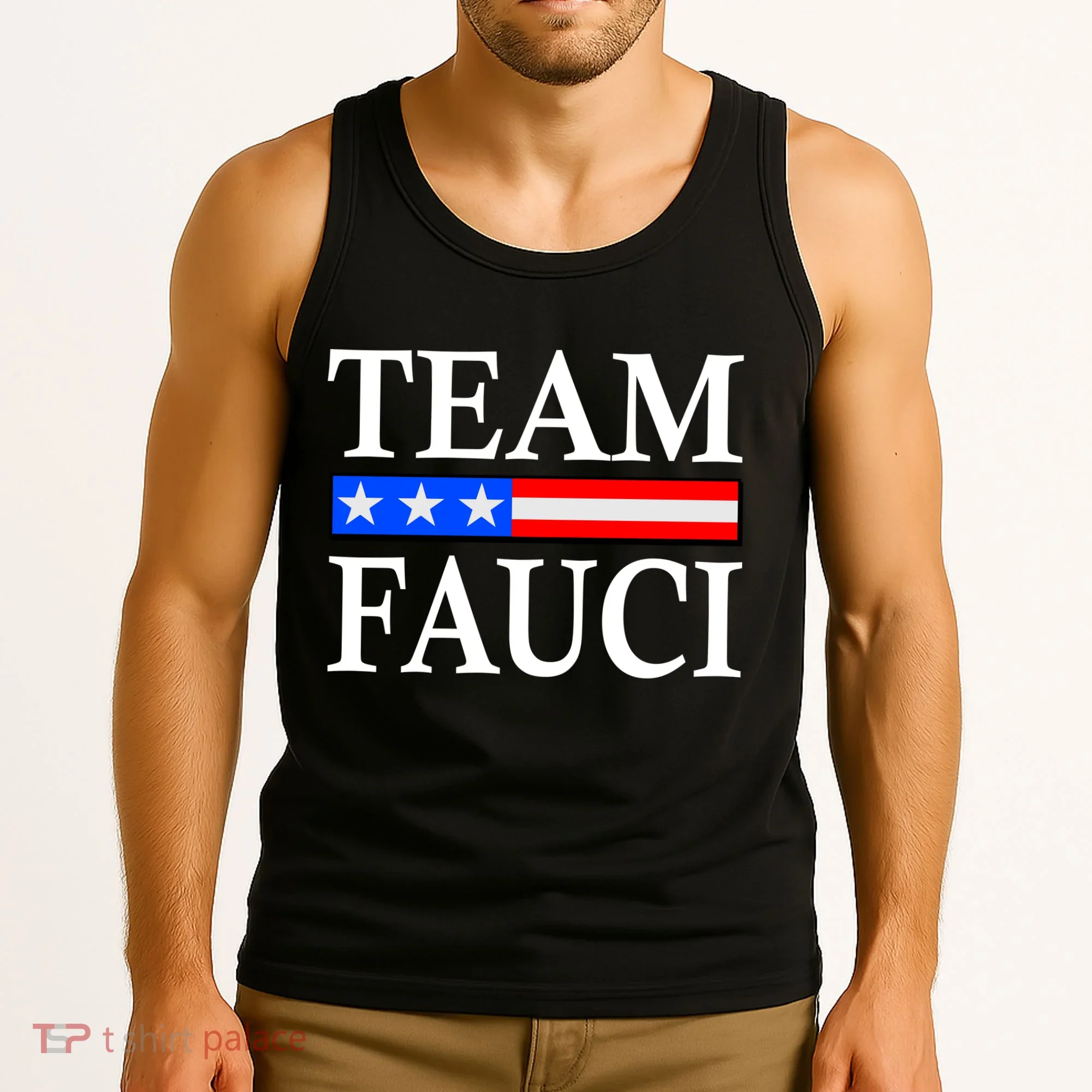 Pro Team Dr Fauci USA Flag Tank Top