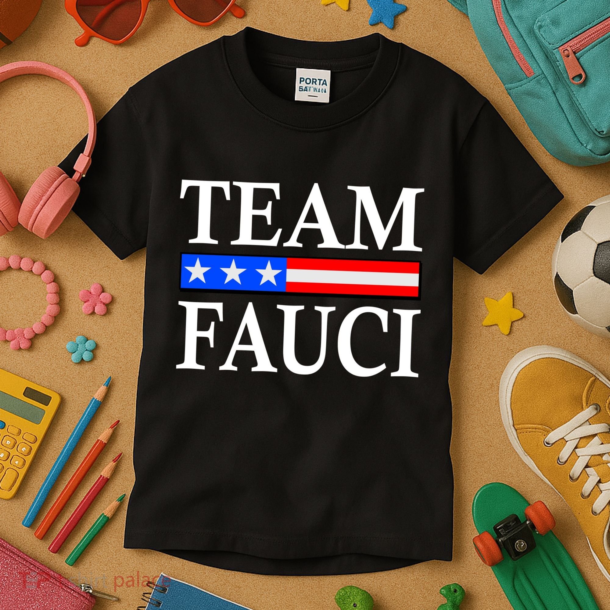 Pro Team Dr Fauci USA Flag Kids T-Shirt