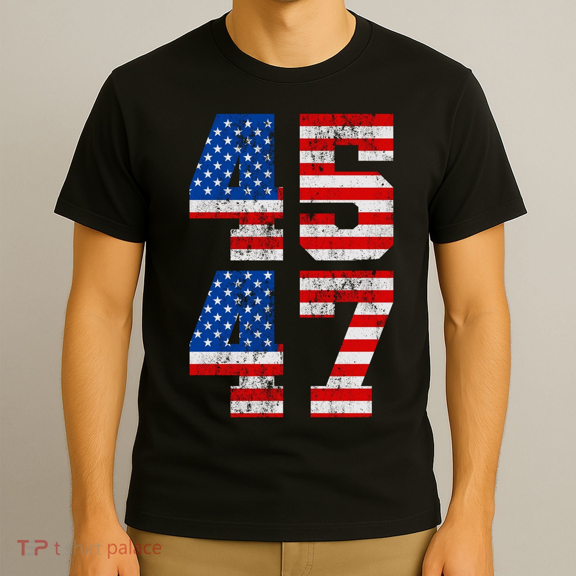 Pro Trump Election 2024 Vintage 45 47 USA Flag T-Shirt