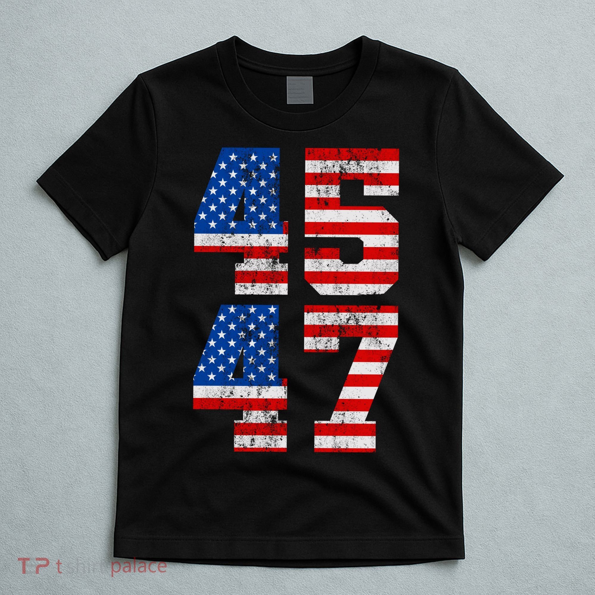 Pro Trump Election 2024 Vintage 45 47 USA Flag T-Shirt