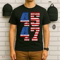 Pro Trump Election 2024 Vintage 45 47 USA Flag T-Shirt thumb 6