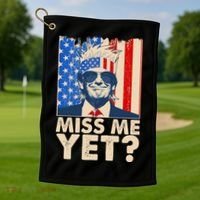 Pro Trump Miss Me Yet! Golf Towel thumb 1