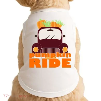 Pumpkin Ride October Fall Doggie Tank