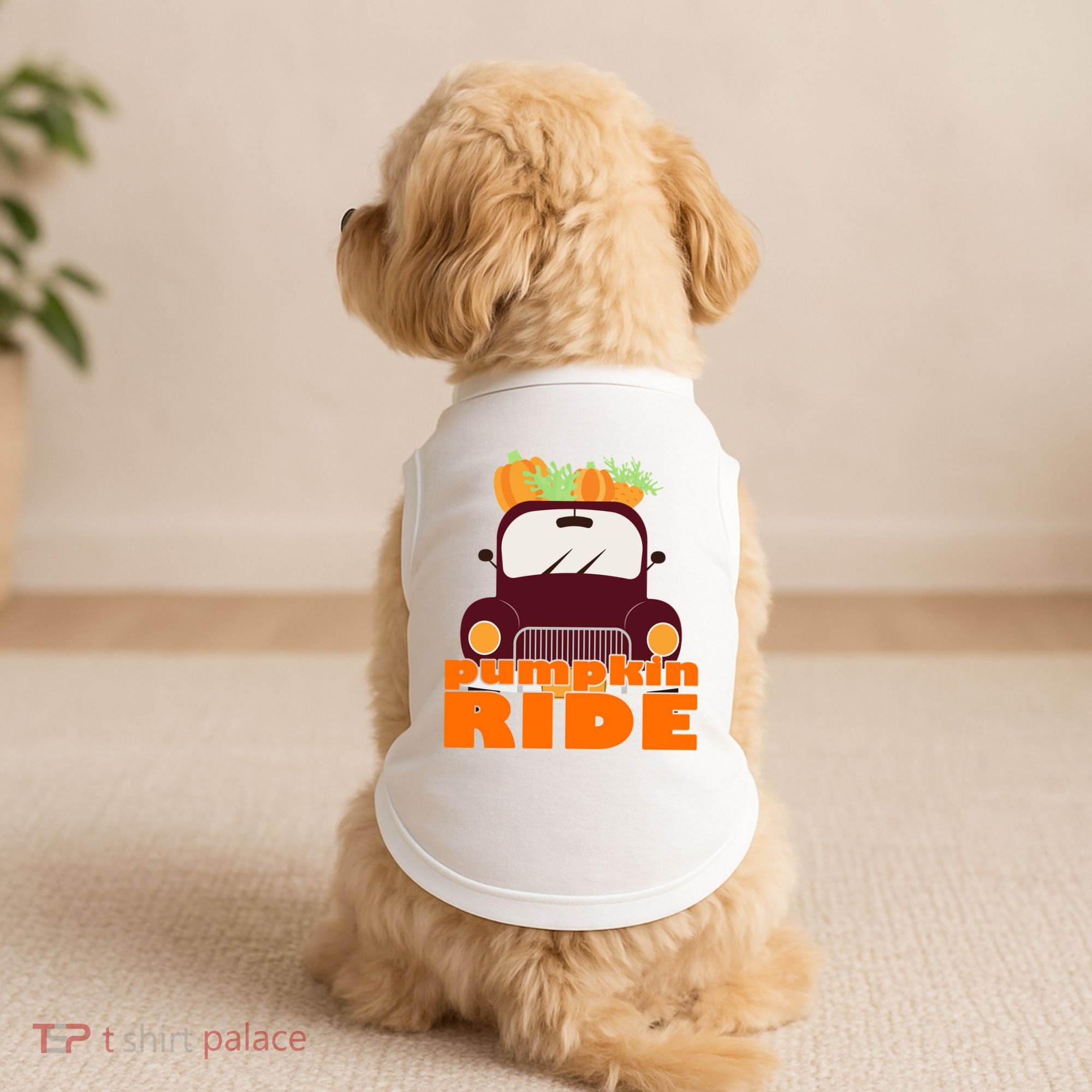 Pumpkin Ride October Fall Doggie Tank