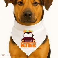 Pumpkin Ride October Fall USA-Made Doggie Bandana thumb 1