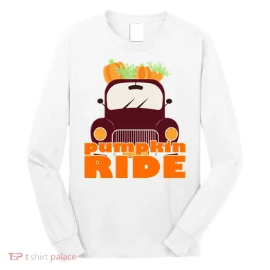 Pumpkin Ride October Fall Long Sleeve Shirt