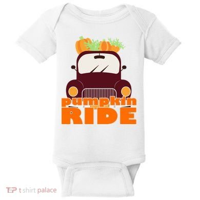 Pumpkin Ride October Fall Baby Bodysuit
