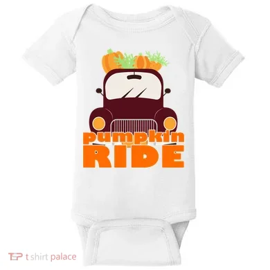 Pumpkin Ride October Fall Baby Bodysuit