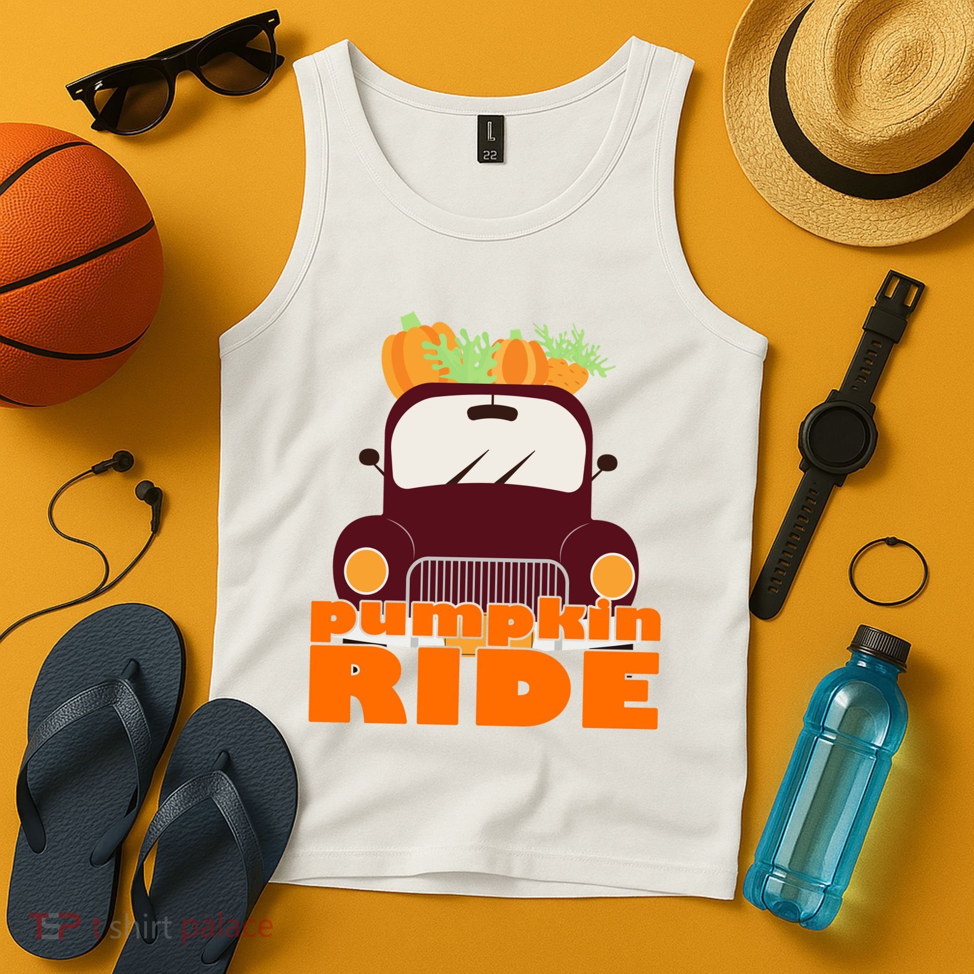 Pumpkin Ride October Fall Tank Top